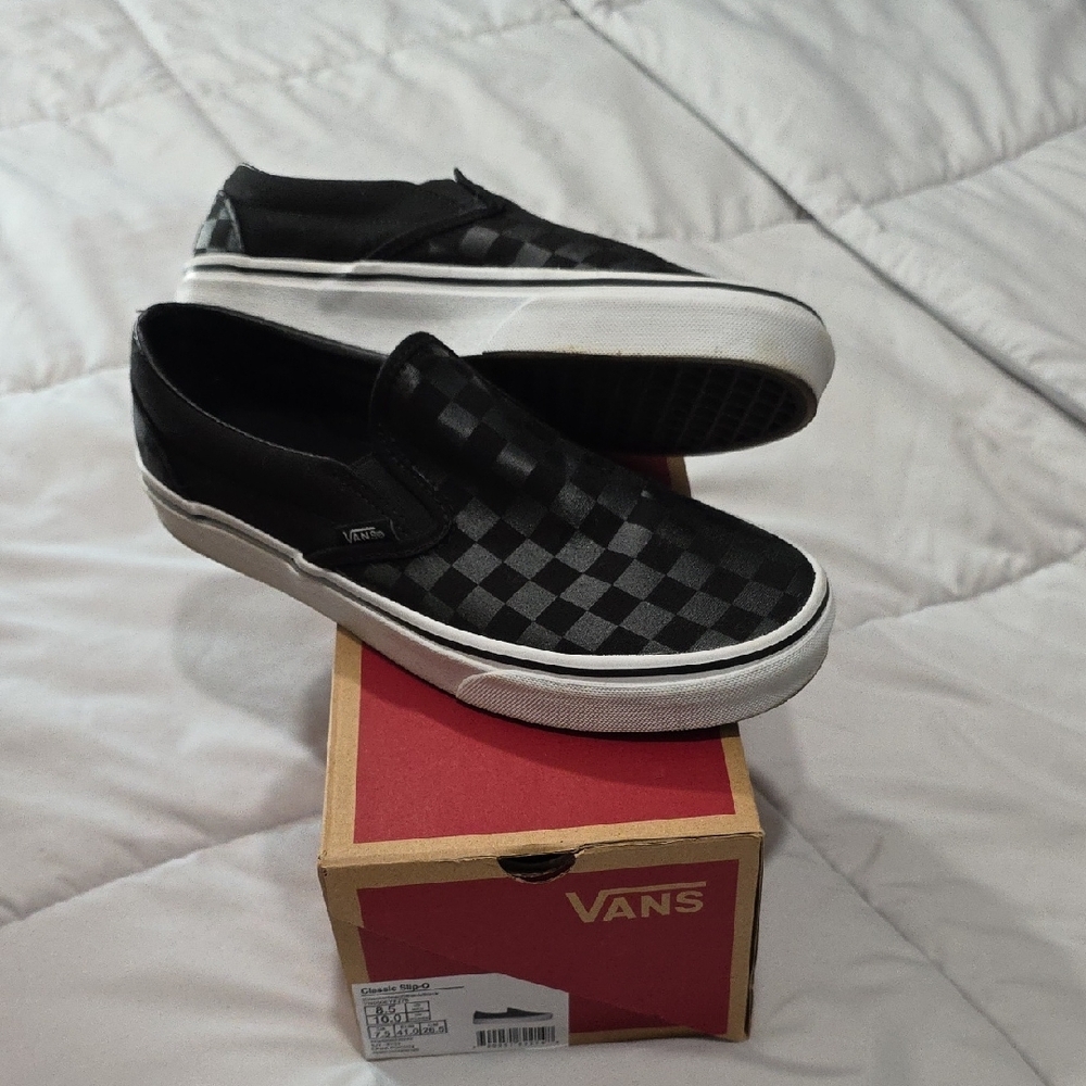 Vans Black Checkered Slip-On Shoes